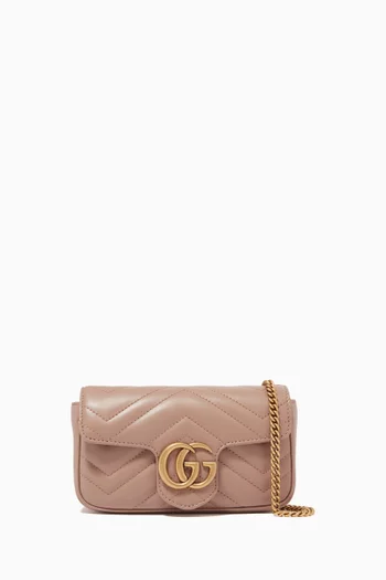Super Mini GG Marmont Bag in Matelassé Leather    