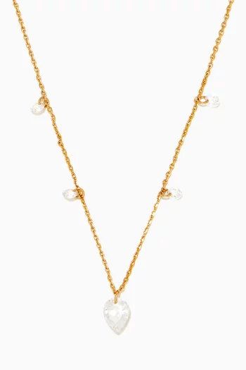 Floating Cubic Zirconia Necklace in Gold Plating