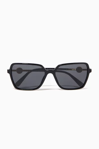 Enamel Medusa Square Sunglasses