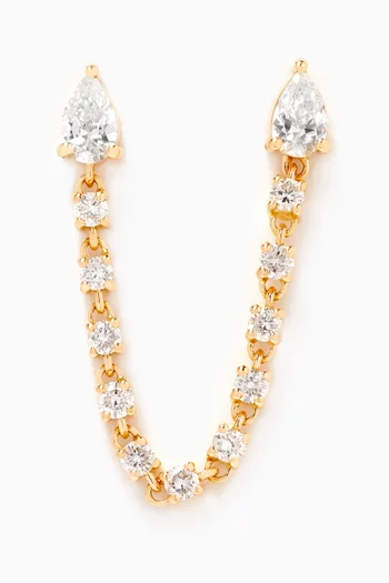 Single Pear Diamond Earring in 18kt Yellow Gold   