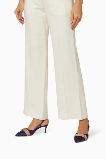 Fionda Sofistica Contrast Pumps in Satin and Grossgrain