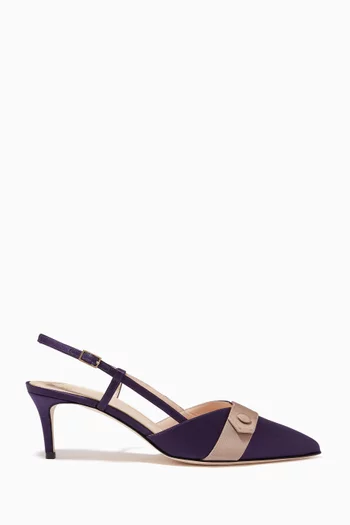 Fionda Sofistica Contrast Pumps in Satin and Grossgrain
