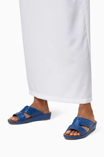 حذاء بينينسولا مفتوح جلد نعام