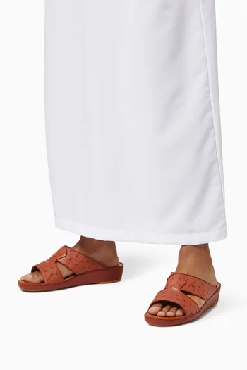 حذاء بينينسولا مفتوح جلد نعام