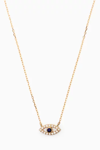Evil Eye Necklace with Diamonds in 18kt Yellow Gold  