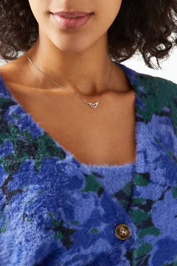 Mini UAE Map Necklace with Diamonds in 18kt White Gold      