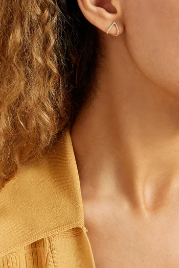 Chevron Earrings with Diamonds in 18kt Yellow Gold    