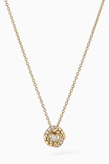 Petite Infinity Diamond Pendant Necklace in 18kt Yellow Gold 