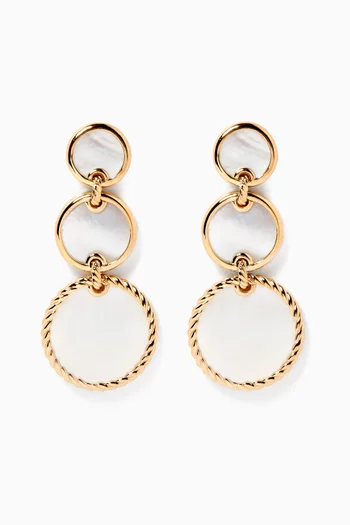 DY Elements® Mother of Pearl Triple Drop Earrings in 18kt Yellow Gold    