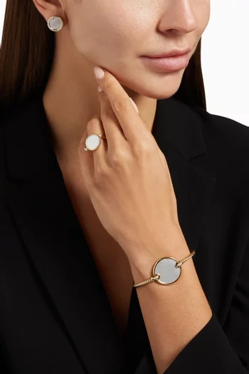 DY Elements® Swivel Ring with Black Onyx, Mother of Pearl & Pavé Diamonds in 18kt Yellow Gold  