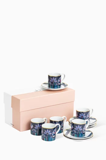 Tala Espresso Cups & Saucers in Porcelain, Set of 6    