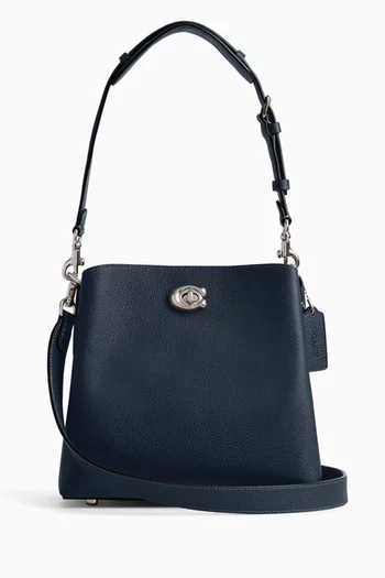 Willow Bucket Bag in Polished Pebble Leather