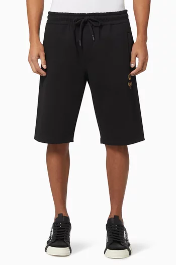 Crown Bee Jogging Shorts in Cotton Jersey    