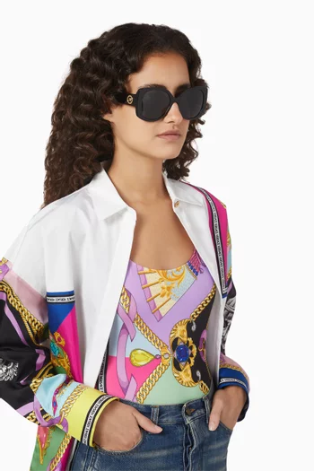 Logo Cat-eye Sunglasses in Acetate