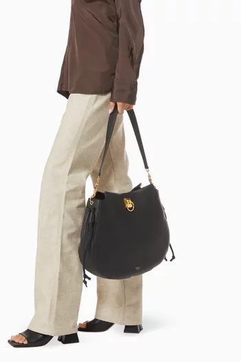Iris Hobo Shoulder Bag in Heavy Grain Leather   