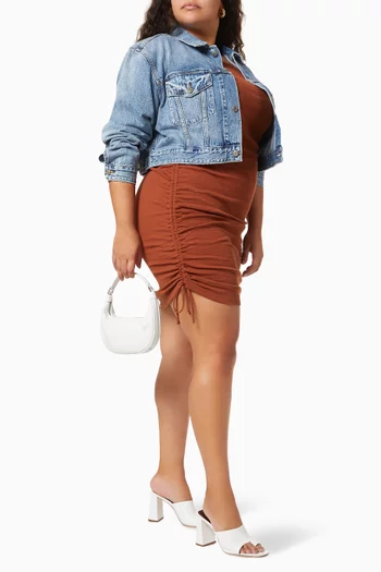 Ruched Tank Mini Dress in Organic Cotton    