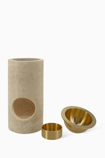 Oil Burner in Travertine Marble