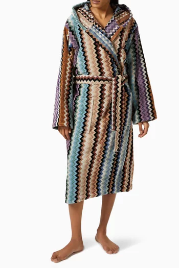 Adam Hooded Bathrobe in Cotton Terry    