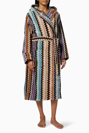 Adam Hooded Bathrobe in Cotton Terry    