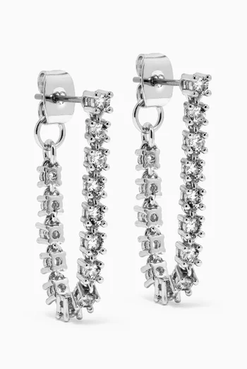 Ballier Chain Stud Earrings in Silver-plated Brass  