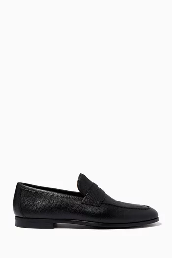 Penny Loafers in Grained Leather      