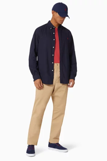 Slim Fit Oxford Shirt in Garment-dyed Cotton