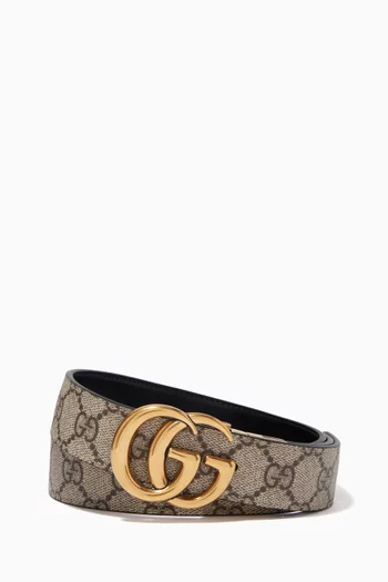 GG Marmont Reversible Belt in GG Supreme Canvas & Leather   
