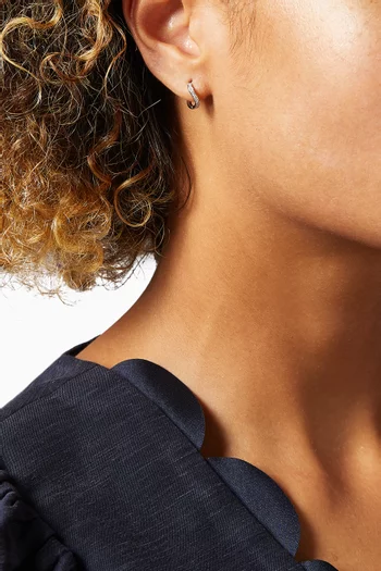 Mini Infinity Hoops with Diamonds in 18kt White Gold      