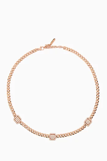 Quwa Diamond Necklace in 18kt Rose Gold       