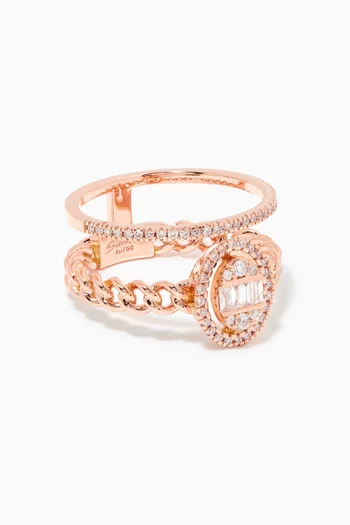 Quwa Diamond Ring in 18kt Rose Gold