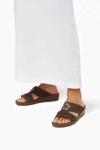 حذاء مفتوح بينينسولا جلد عجل ناعم بثقوب