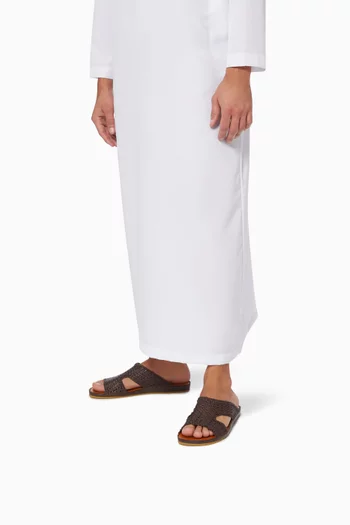 حذاء مفتوح ويسترن أركا جلد عجل ناعم