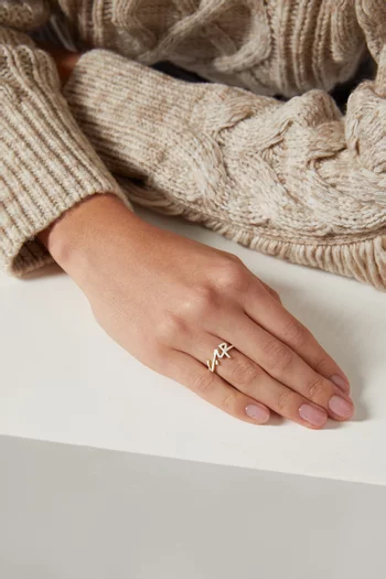 Mina "Hob/Love" Enamel Ring in 18kt Yellow Gold  