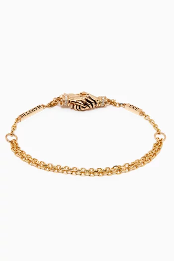 Caleb Chain Bracelet with Diamonds in 14kt Yellow Gold  