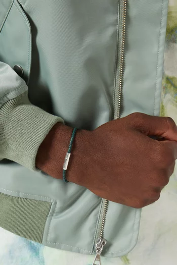 Gianni Bracelet in Sterling Silver & Woven Leather   