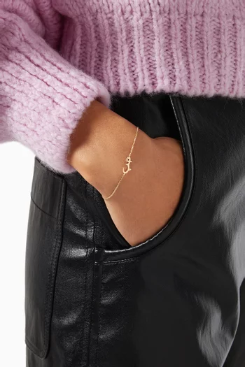 "Hob/Love" Bracelet with Diamond in 18kt Yellow Gold   