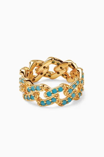 Mexican Chain Ring in 18kt Gold-plated Brass