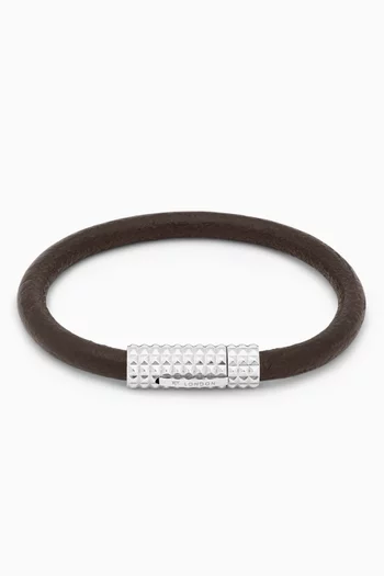 Bracelet in Leather & Stainless Steel       