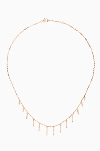 Diamond Bar Necklace in 18kt Rose Gold