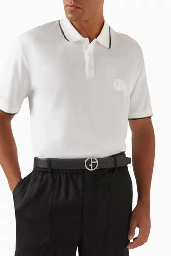 Reversible GA Logo Belt in Leather