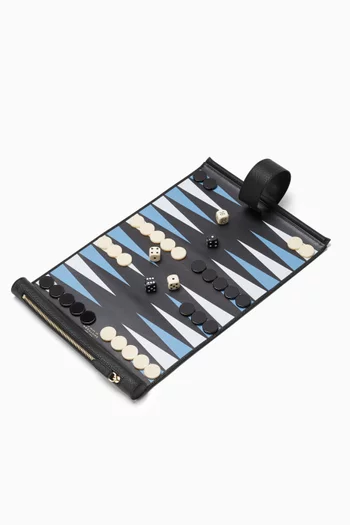 Panama Travel Backgammon Roll in Crossgrain Leather      