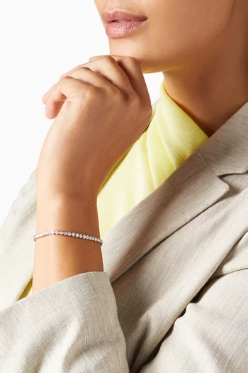 Round Diamond Tennis Bracelet in 14kt White Gold 