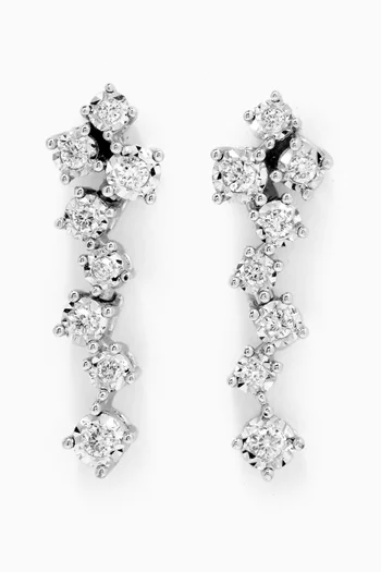 Crystal Diamond Earrings in 14kt White Gold 