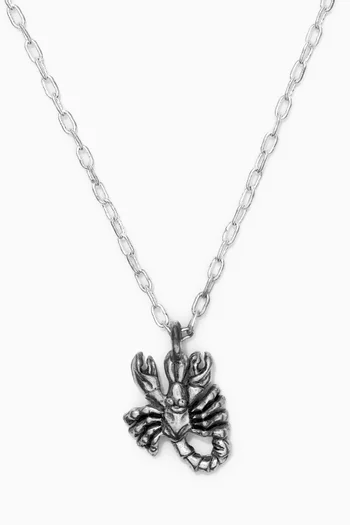 Scorpio Zodiac Pendant with Chain Necklace in Silver Plating 