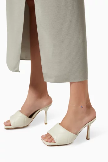 خلخال بسلسلة مزين بحجر لازورد ذهب أصفر عيار 14