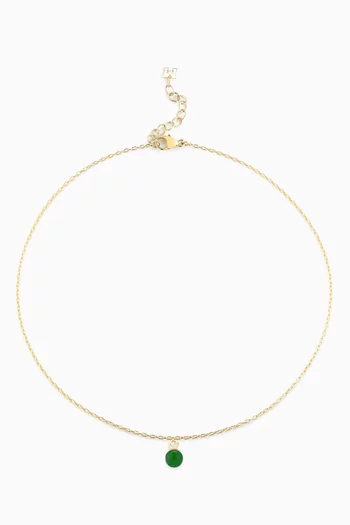 Uni Malachite Chain Anklet in 14kt Yellow Gold 