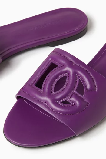 Bianca Logo Slides in Leather
