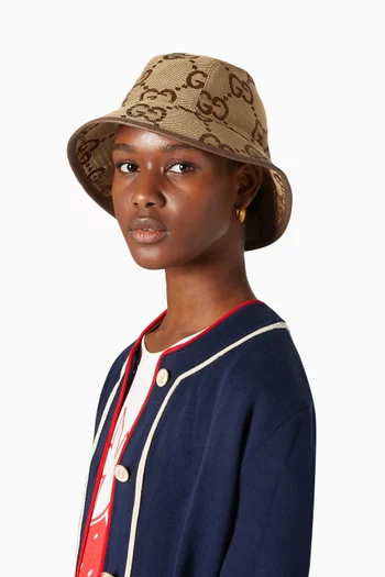 Jumbo GG Bucket Hat in Canvas      
