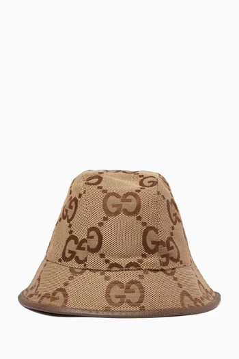 Jumbo GG Bucket Hat in Canvas      