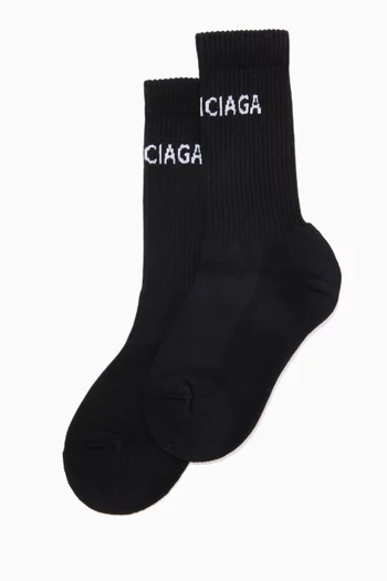 Logo Tennis Socks in Sponge Knit     